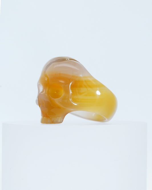 Gem Skull Ring of Carnelian Carved Skull, US Size 11 - 9800138