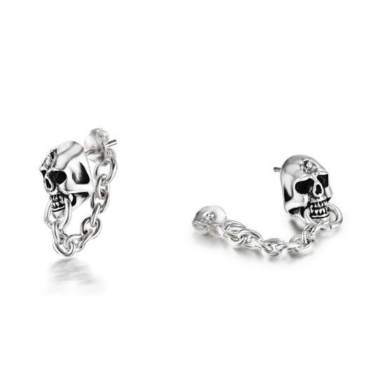 Sterling Silver Skull Earrings