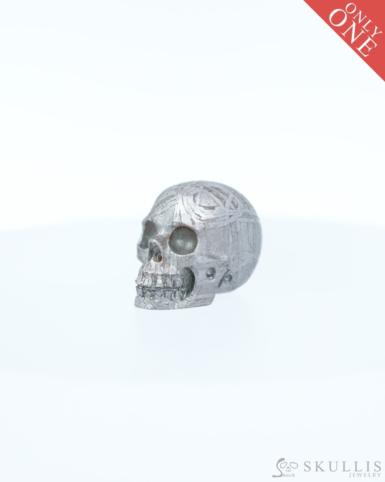 0.4’’ Sweden Meteorite Carved Gem Skull Skullis Realistic - 9800202 Tiny Gemstone Skull
