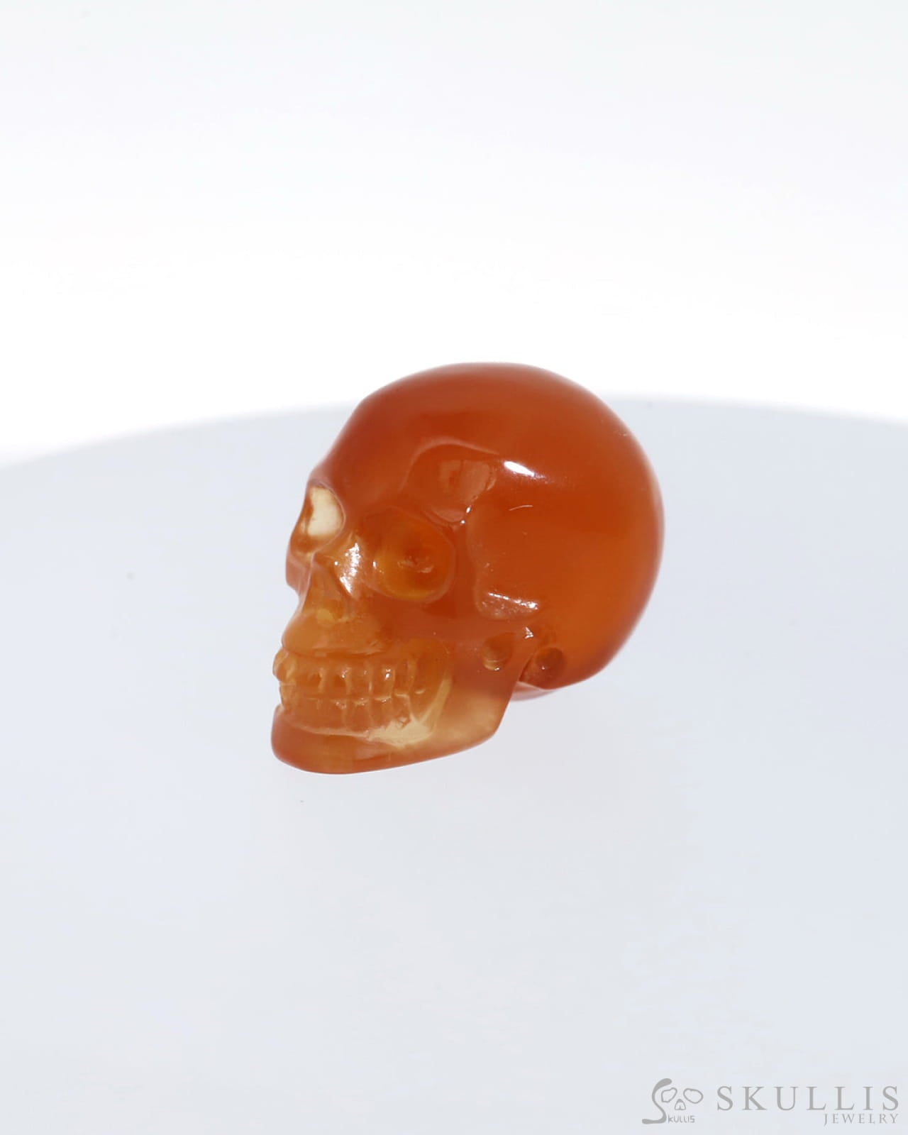 Gem Skull Of Carnelian Carved Realistic Tiny Gemstone