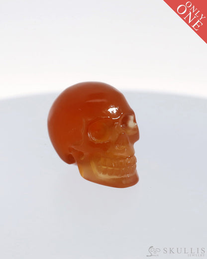 Gem Skull Of Carnelian Carved Realistic Tiny Gemstone