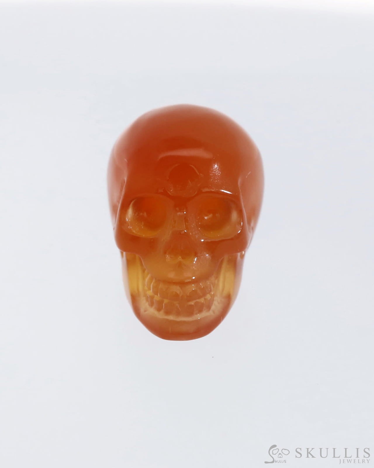 Gem Skull Of Carnelian Carved Realistic Tiny Gemstone