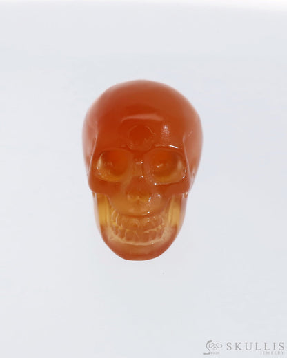 Gem Skull Of Carnelian Carved Realistic Tiny Gemstone