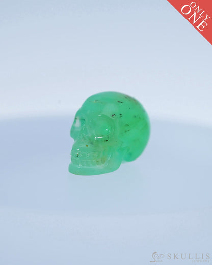 0.5’’ Chrysoprase Carved Gem Skull Skullis Realistic - 9800101 Tiny Gemstone