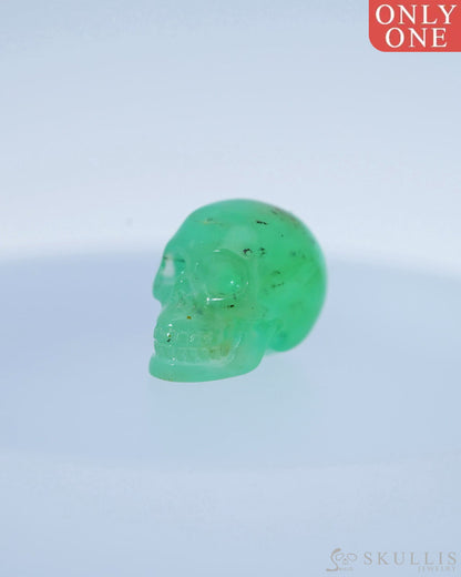 0.5’’ Chrysoprase Carved Gem Skull Skullis Realistic - 9800101 Tiny Gemstone