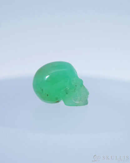 0.5’’ Chrysoprase Carved Gem Skull Skullis Realistic - 9800102 Tiny Gemstone