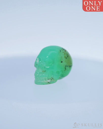 0.5’’ Chrysoprase Carved Gem Skull Skullis Realistic - 9800102 Tiny Gemstone Skull