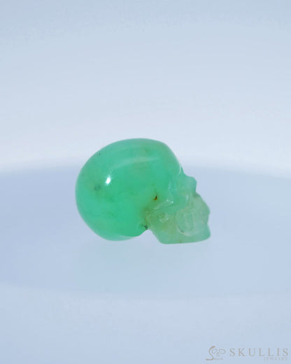 0.5’’ Chrysoprase Carved Gem Skull Skullis Realistic - 9800103 Tiny Gemstone