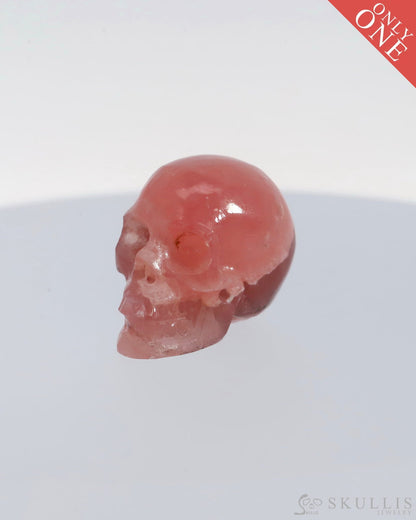 Gem Skull Of Rhodochrosite Carved Realistic Tiny Gemstone