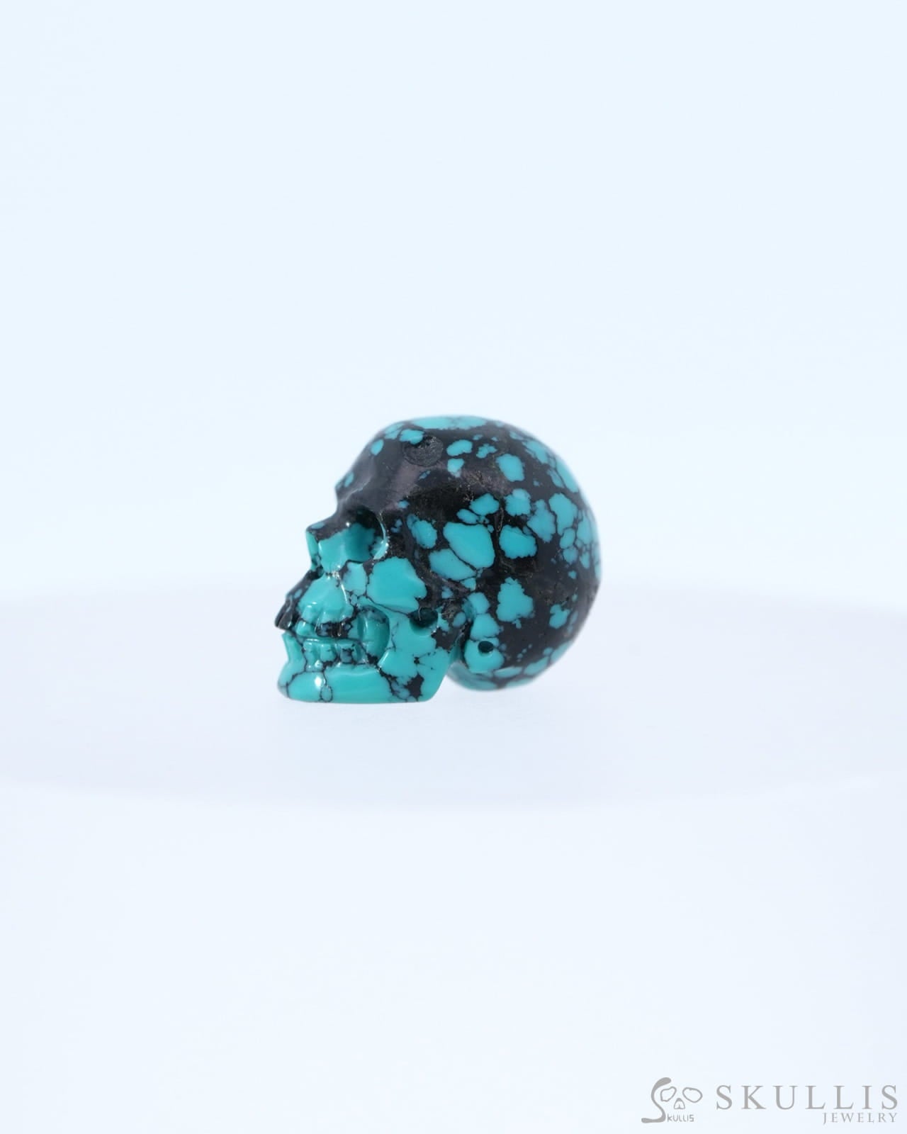 0.5’’ Turquoise Carved Gem Skull Skullis Realistic - 0800046 Tiny Gemstone Skull
