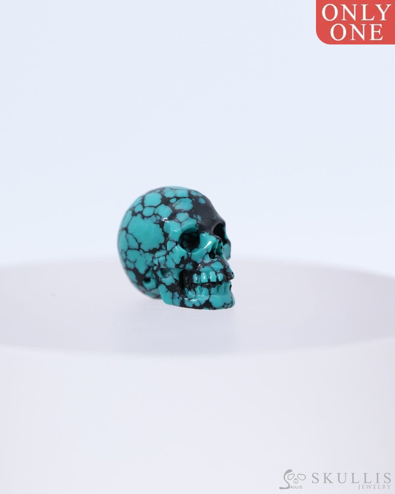 0.5’’ Turquoise Carved Gem Skull Skullis Realistic - 0800046 Tiny Gemstone Skull