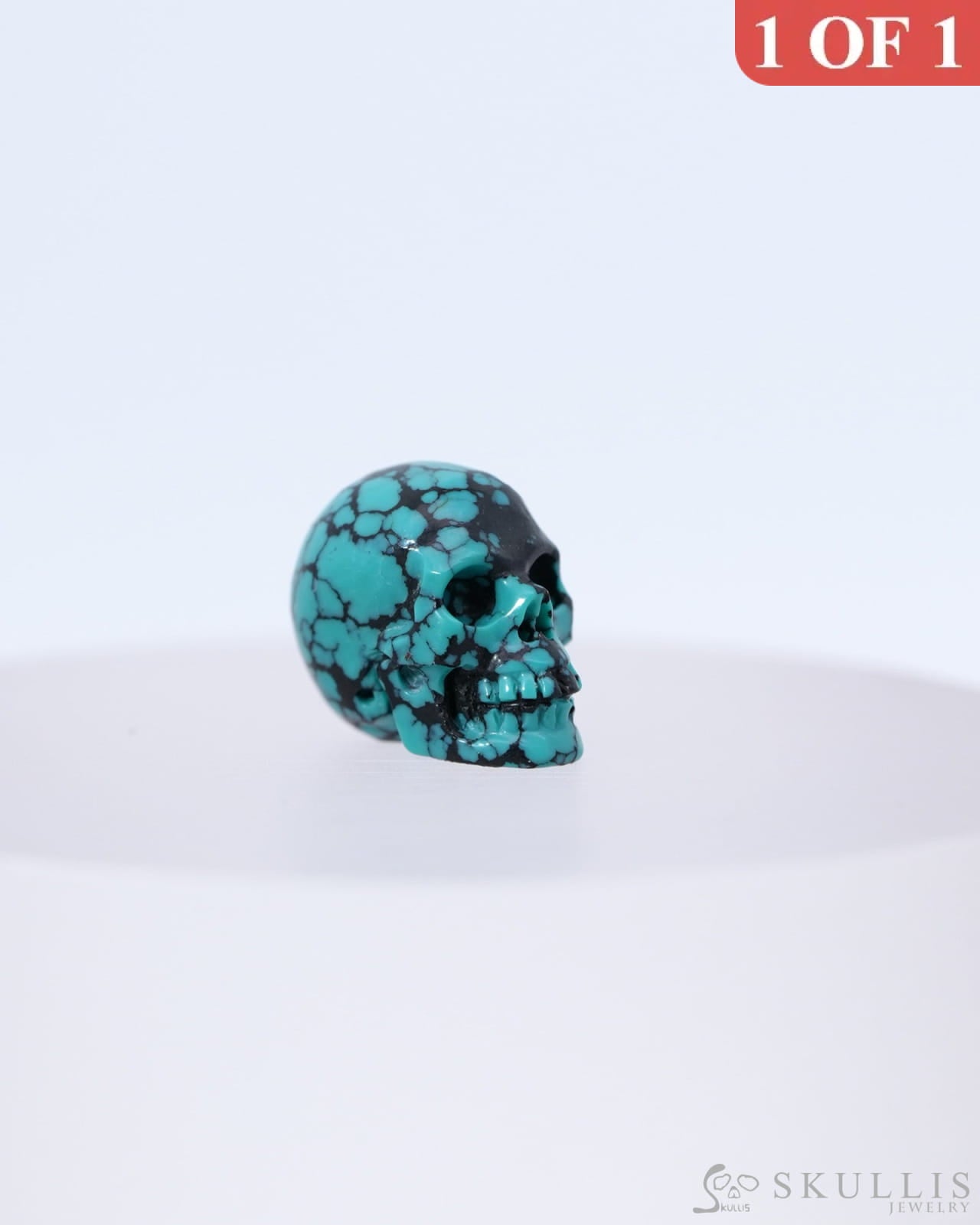 0.5’’ Turquoise Carved Gem Skull Skullis Realistic - 0800046 Tiny Gemstone Skull