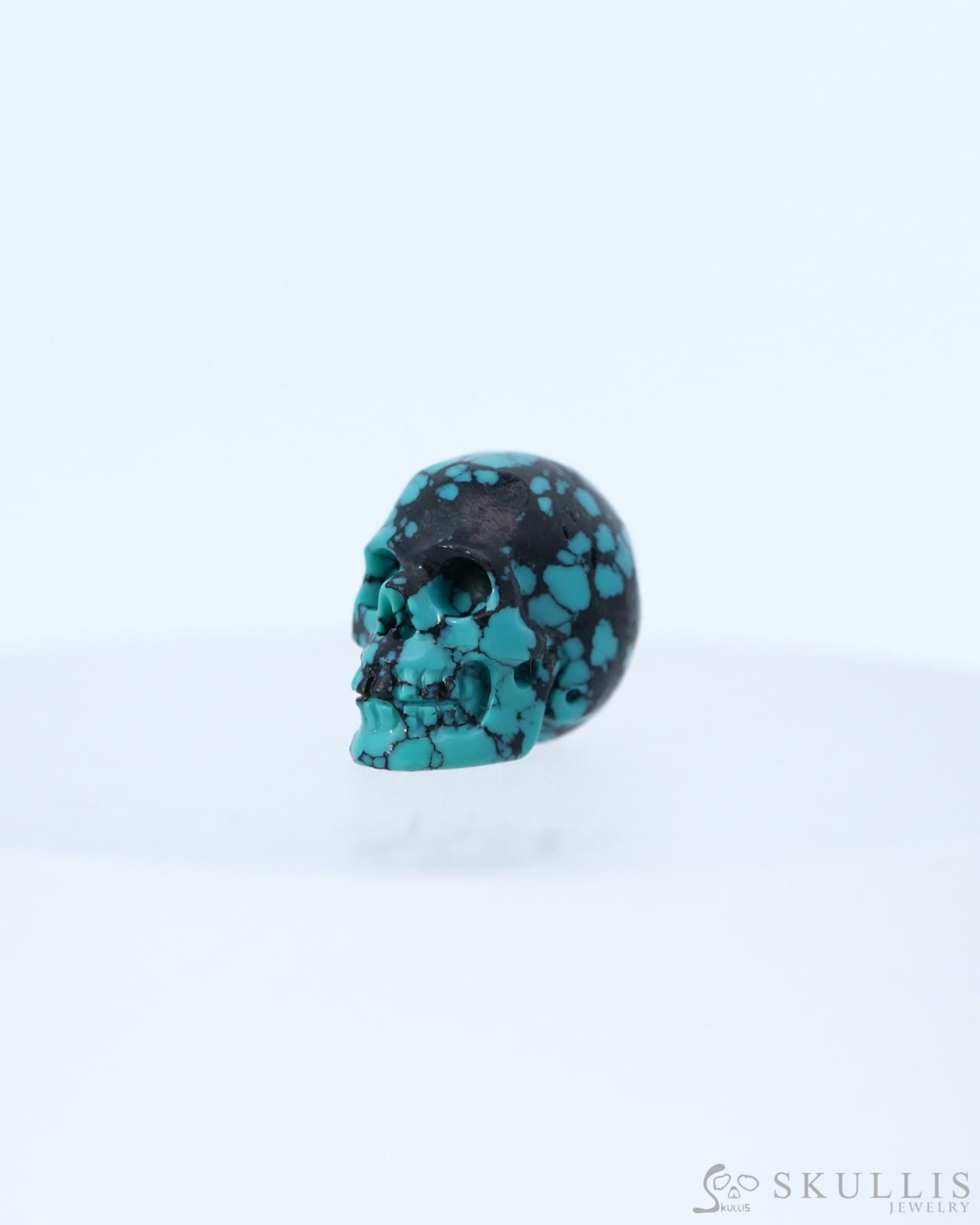 0.5’’ Turquoise Carved Gem Skull Skullis Realistic - 0800046 Tiny Gemstone Skull