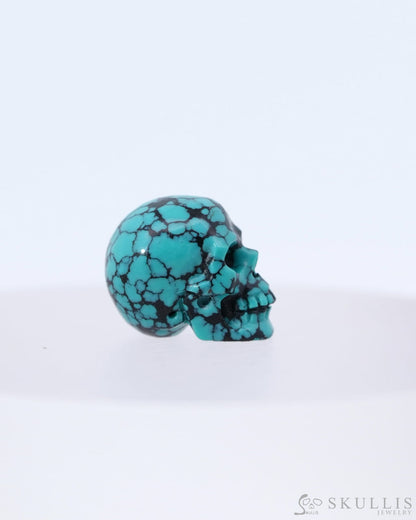0.5’’ Turquoise Carved Gem Skull Skullis Realistic - 0800046 Tiny Gemstone Skull