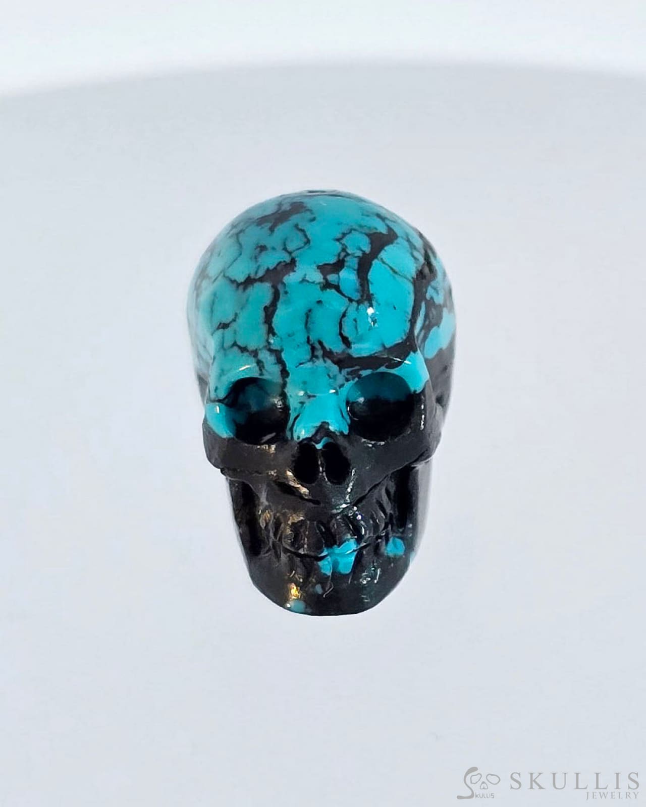 Gem Skull Of Turquoise Carved Realistic Tiny Gemstone