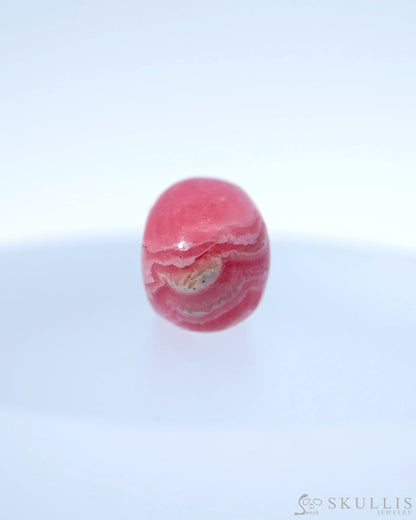 0.6’’ Rhodochrosite Carved Gem Skull Skullis Realistic - 0800008 Tiny Gemstone