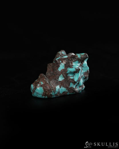 0.6’’ Spiderweb Turquoise (Matrix Turquoise) Hand Carved Gem Dragon Skull Skullis Realistic - 9900367 - Tiny Gemstone
