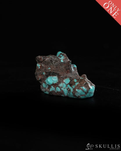 0.6’’ Spiderweb Turquoise (Matrix Turquoise) Hand Carved Gem Dragon Skull Skullis Realistic - 9900367 - Tiny Gemstone