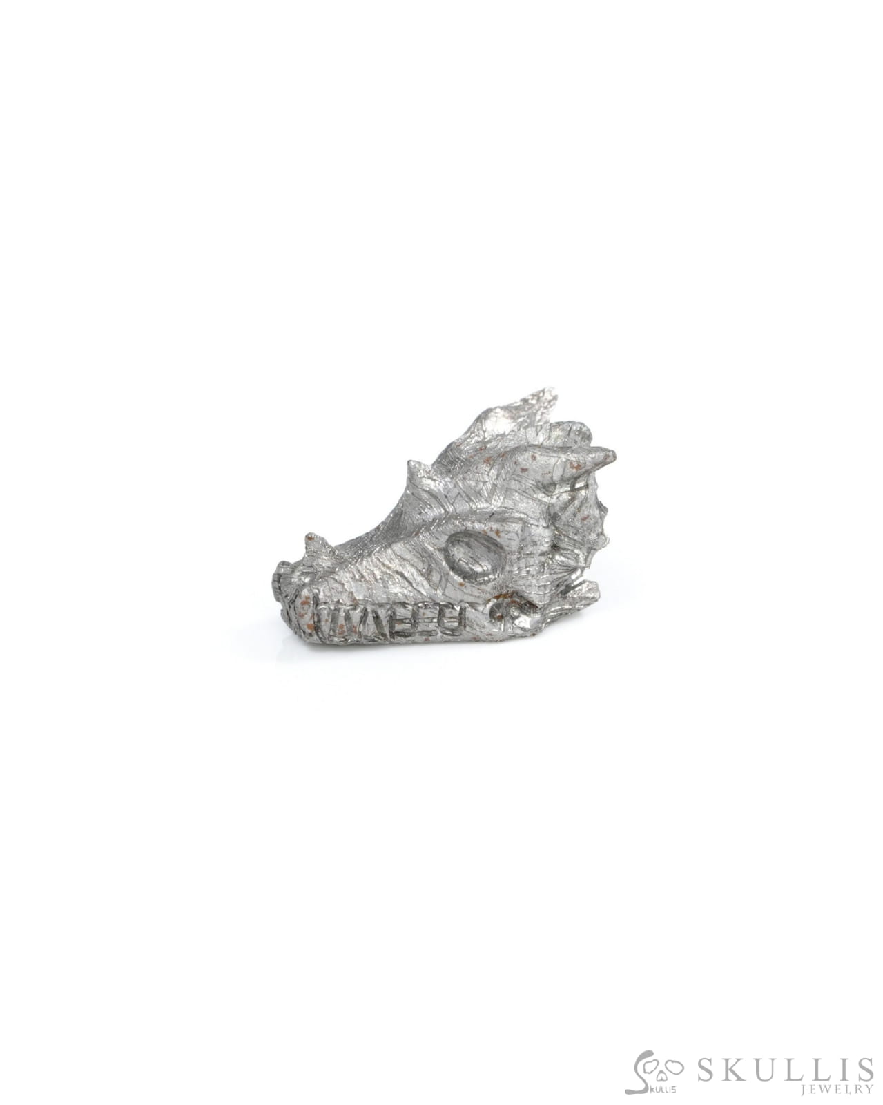 0.6’’ Sweden Meteorite Hand Carved Crystal Dragon Skull Sculpture - 9500208 Tiny Gemstone Skull