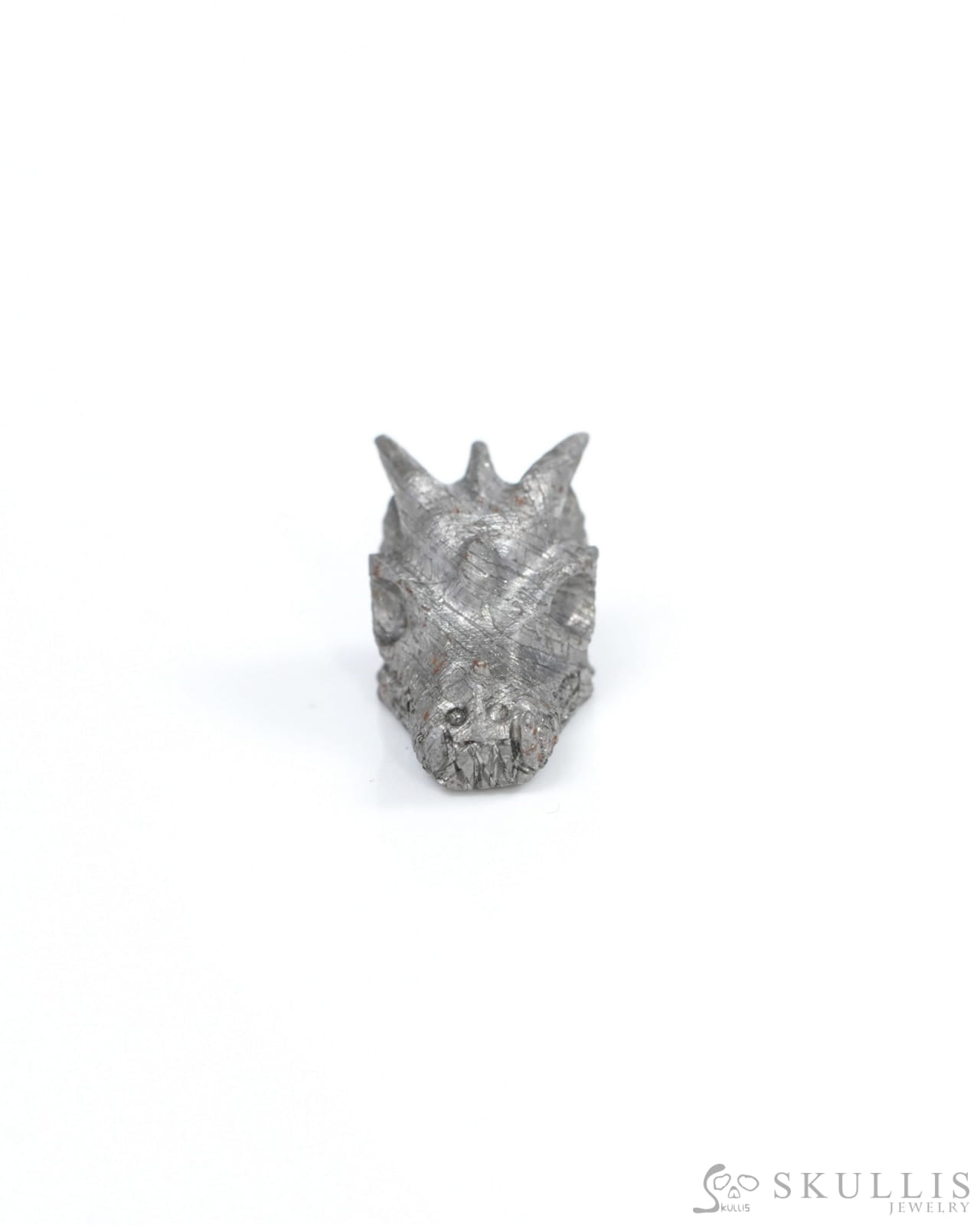 0.6’’ Sweden Meteorite Hand Carved Crystal Dragon Skull Sculpture - 9500208 Tiny Gemstone Skull