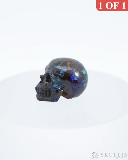 0.7’’ Matrix Opal Carved Gem Skull Skullis Realistic - 0500038 Tiny Gemstone Skull