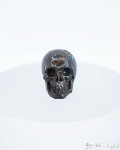 0.7’’ Matrix Opal Carved Gem Skull Skullis Realistic - 0500038 Tiny Gemstone Skull