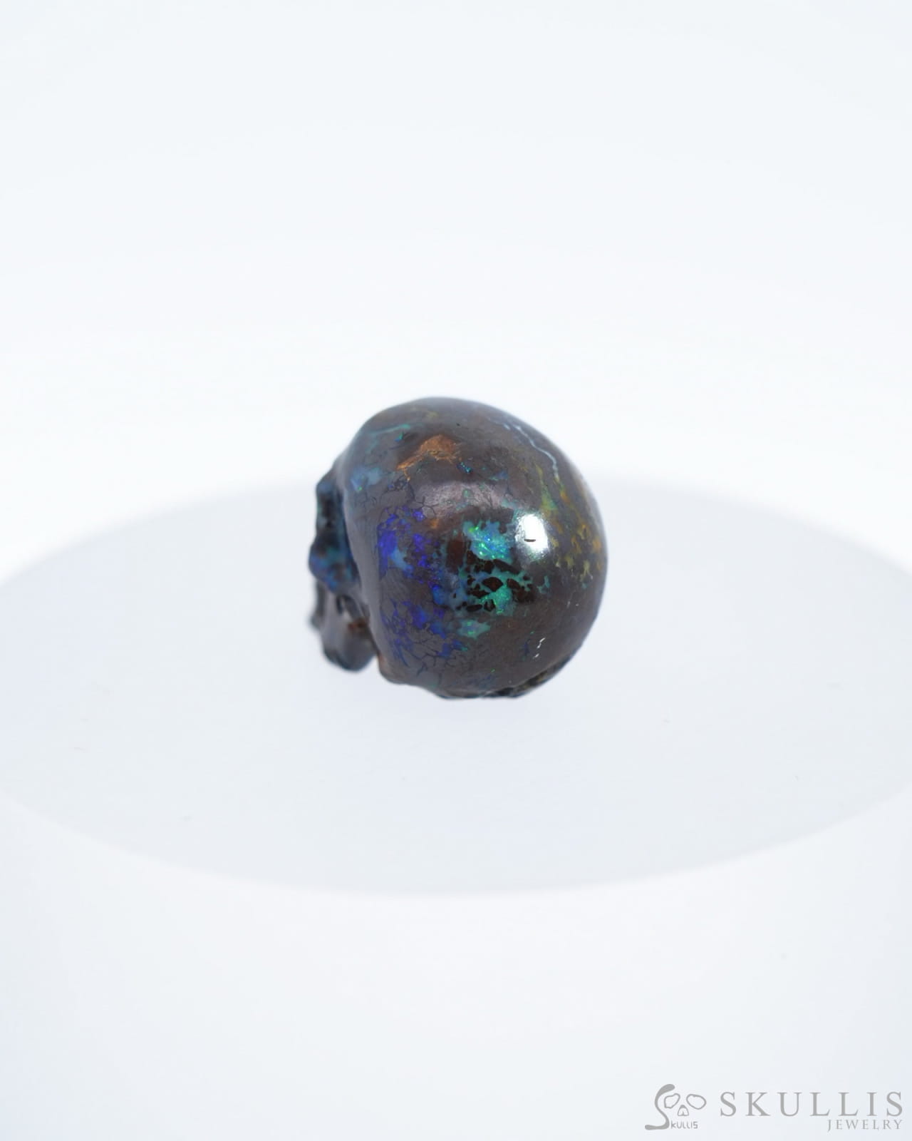 0.7’’ Matrix Opal Carved Gem Skull Skullis Realistic - 0500038 Tiny Gemstone Skull
