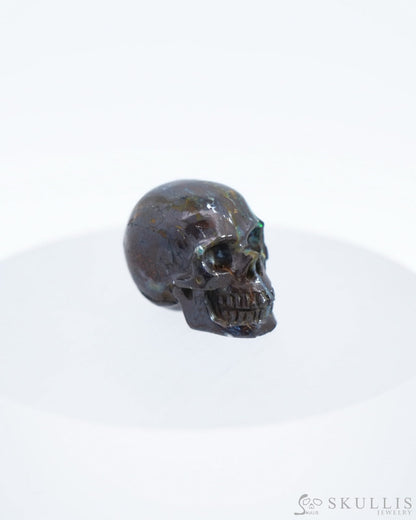 0.7’’ Matrix Opal Carved Gem Skull Skullis Realistic - 0500038 Tiny Gemstone Skull