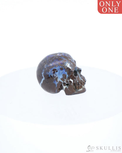 0.7’’ Matrix Opal Carved Gem Skull Skullis Realistic - 0500039 Tiny Gemstone Skull