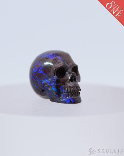 0.7’’ Matrix Opal Carved Gem Skull Skullis Realistic - 0800043 Tiny Gemstone Skull