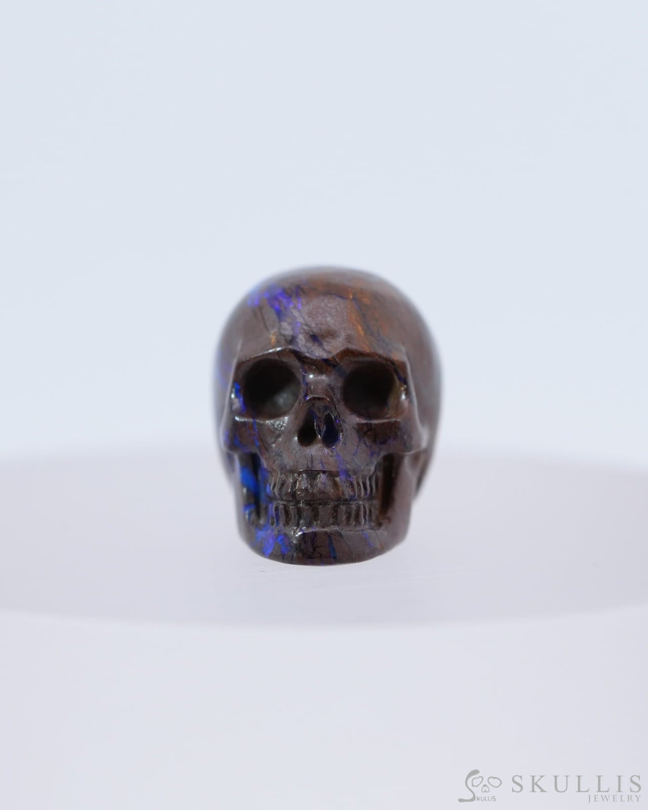 0.7’’ Matrix Opal Carved Gem Skull Skullis Realistic - 0800043 Tiny Gemstone Skull
