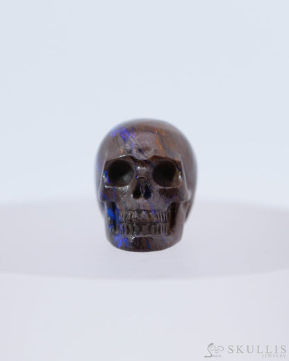 0.7’’ Matrix Opal Carved Gem Skull Skullis Realistic - 0800043 Tiny Gemstone Skull