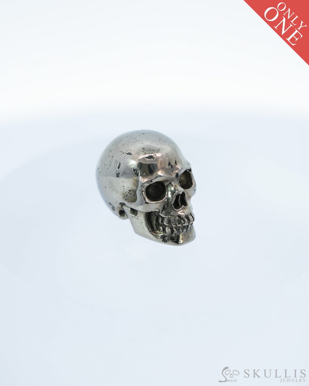 0.7’’ Pyrite Carved Gem Skull Skullis Realistic - 9500096 Tiny Gemstone