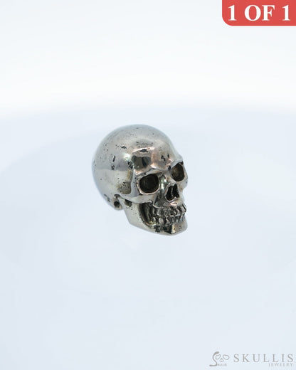 0.7’’ Pyrite Carved Gem Skull Skullis Realistic - 9500096 Tiny Gemstone