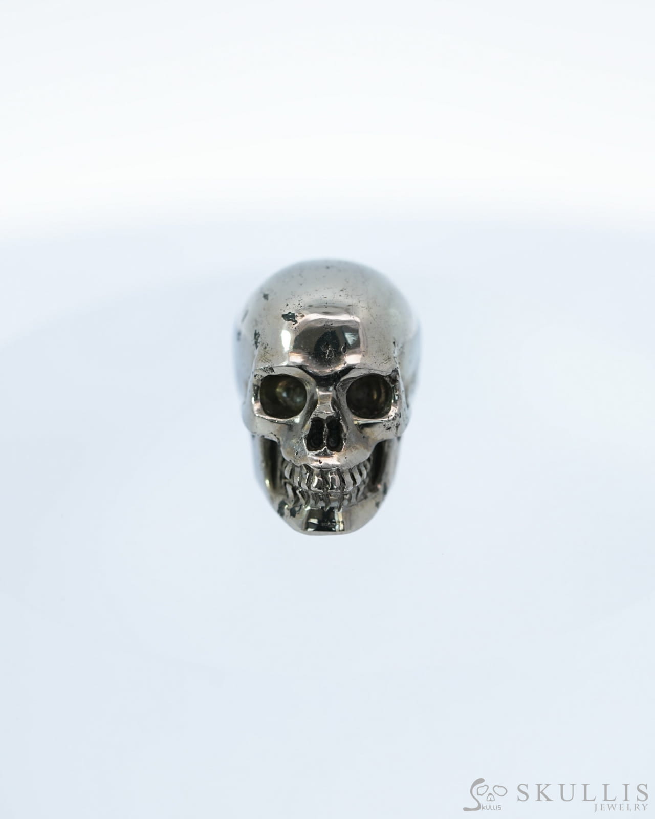 0.7’’ Pyrite Carved Gem Skull Skullis Realistic - 9500096 Tiny Gemstone