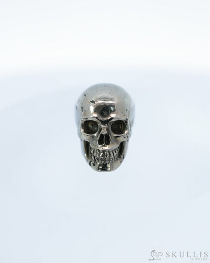 0.7’’ Pyrite Carved Gem Skull Skullis Realistic - 9500096 Tiny Gemstone