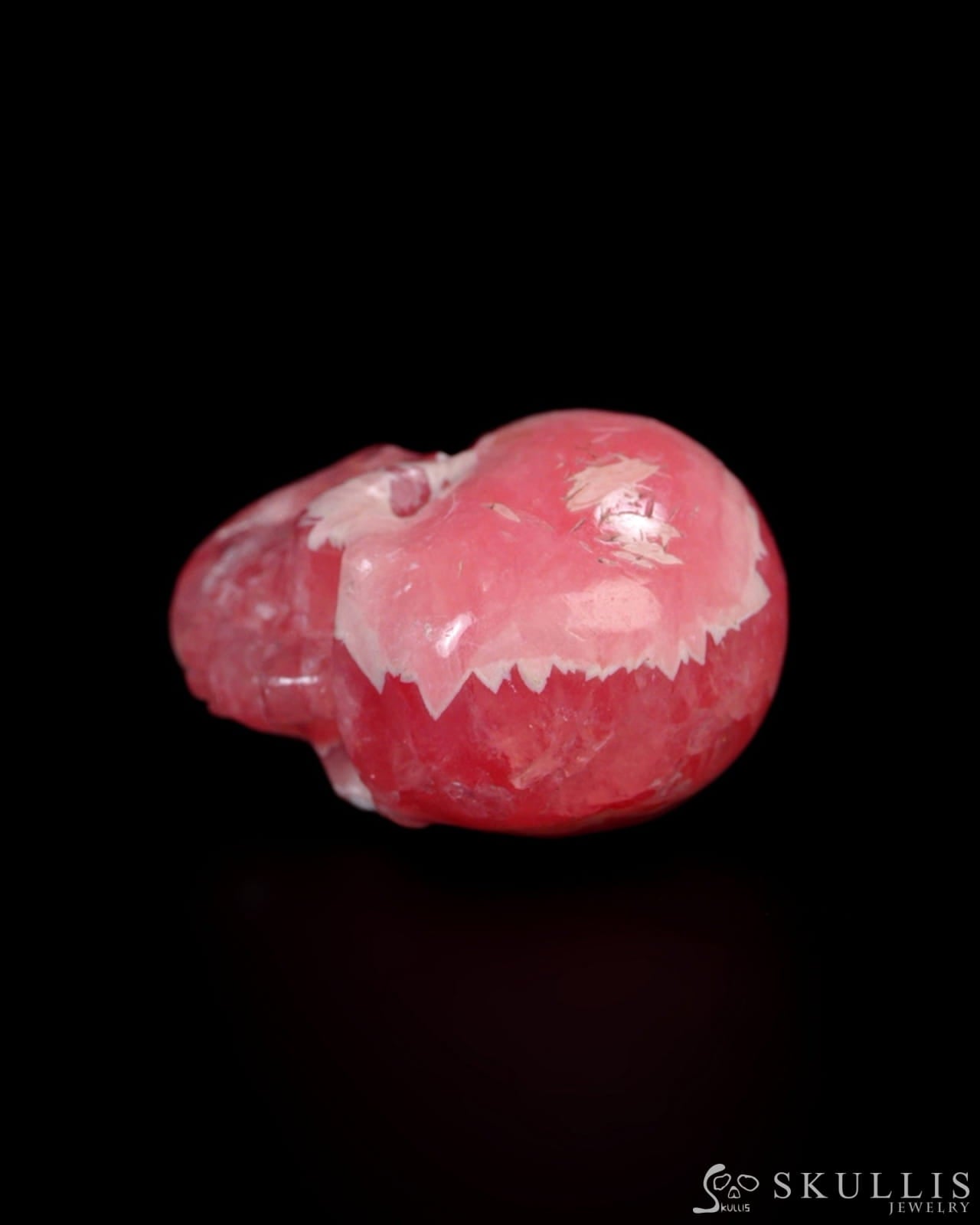 0.7’’ Rhodochrosite Carved Gem Skull Skullis Realistic - ZR19500401 Tiny Gemstone Skull