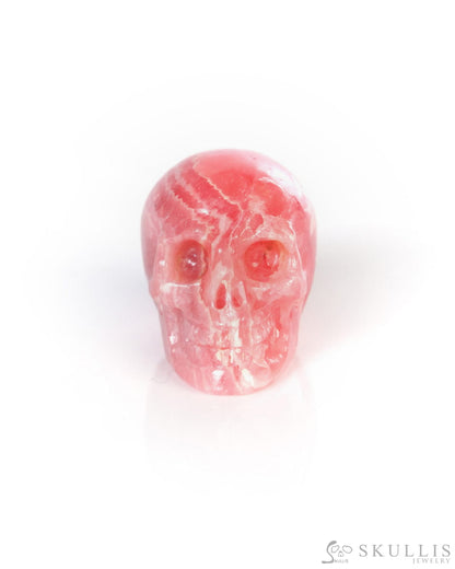 0.7’’ Rhodochrosite Hand Carved Gem Skull Skullis Realistic - 9900192 - Tiny Gemstone Skull