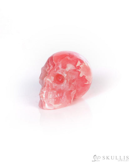 0.7’’ Rhodochrosite Hand Carved Gem Skull Skullis Realistic - 9900192 - Tiny Gemstone Skull
