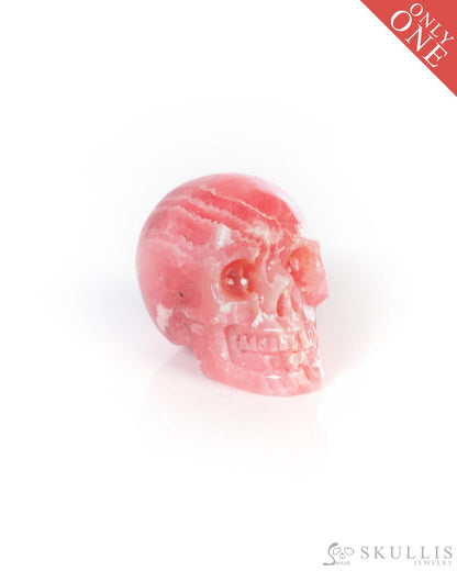 0.7’’ Rhodochrosite Hand Carved Gem Skull Skullis Realistic - 9900192 - Tiny Gemstone Skull