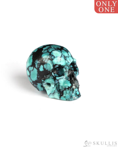 0.7’’ Turquoise Carved Gem Skull Skullis Realistic - 0500071 Tiny Gemstone Skull