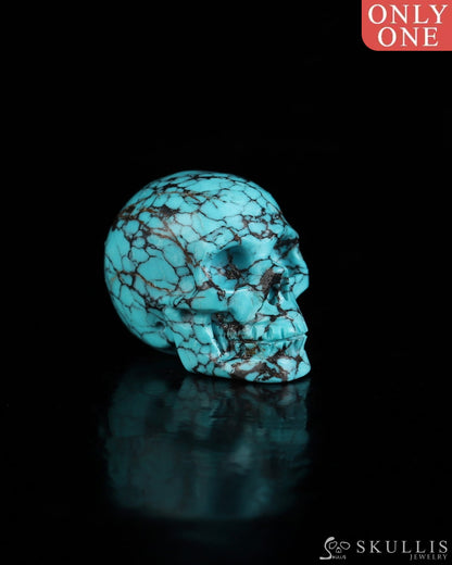 0.7’’ Turquoise Carved Gem Skull Skullis Realistic - 0500072 Tiny Gemstone Skull