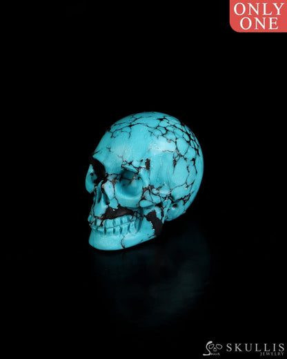 0.7’’ Turquoise Carved Gem Skull Skullis Realistic - 0500073 Tiny Gemstone Skull