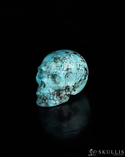 0.7’’ Turquoise Carved Gem Skull Skullis Realistic - 0500070 Tiny Gemstone Skull