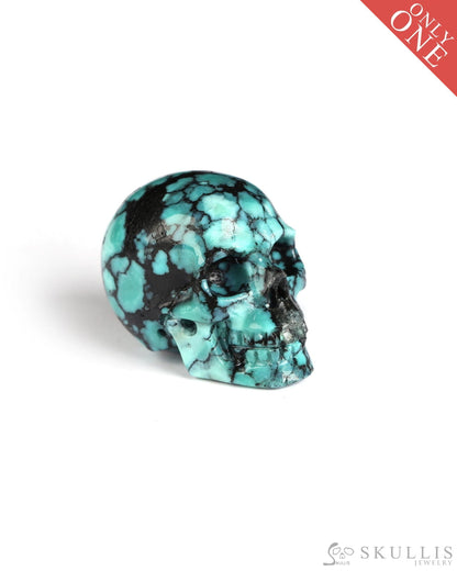 0.7’’ Turquoise Carved Gem Skull Skullis Realistic - 0500071 Tiny Gemstone Skull