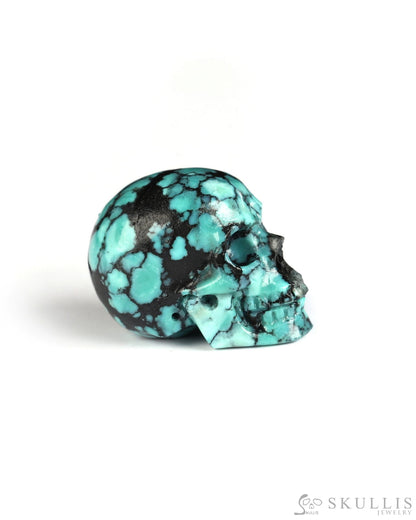 0.7’’ Turquoise Carved Gem Skull Skullis Realistic - 0500071 Tiny Gemstone Skull