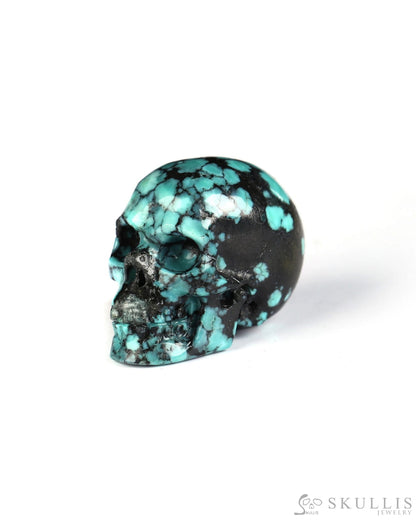 0.7’’ Turquoise Carved Gem Skull Skullis Realistic - 0500071 Tiny Gemstone Skull