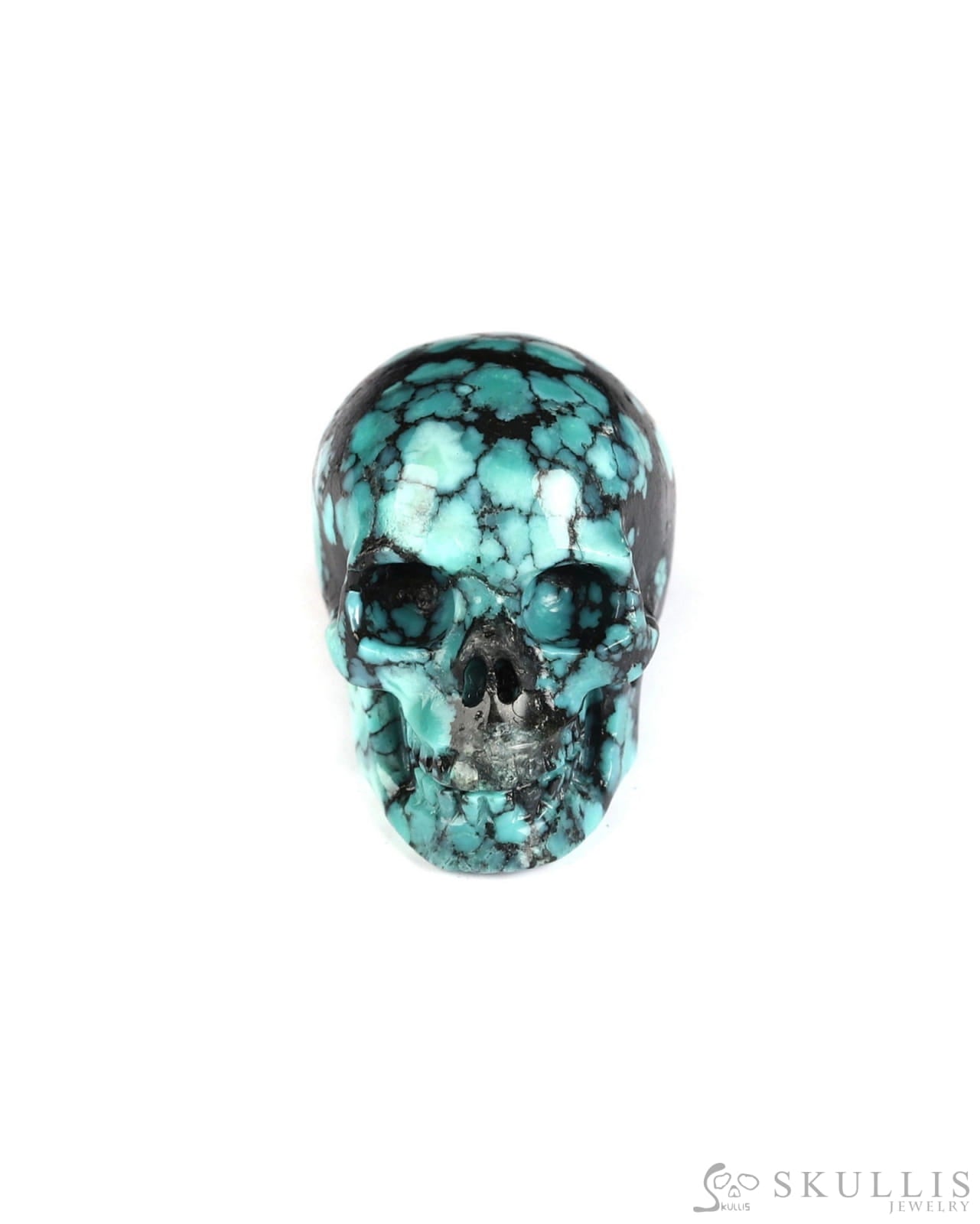 0.7’’ Turquoise Carved Gem Skull Skullis Realistic - 0500071 Tiny Gemstone Skull