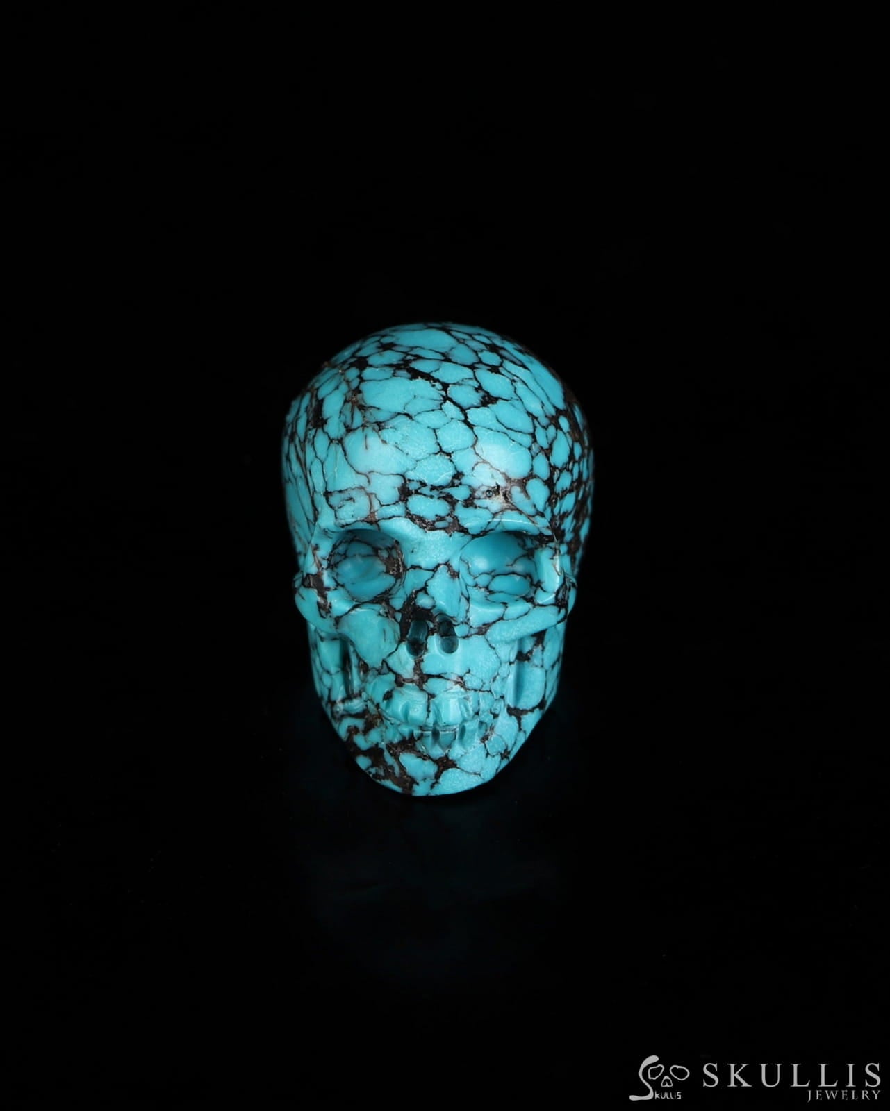 0.7’’ Turquoise Carved Gem Skull Skullis Realistic - 0500072 Tiny Gemstone Skull