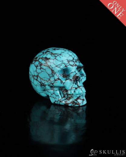 0.7’’ Turquoise Carved Gem Skull Skullis Realistic - 0500072 Tiny Gemstone Skull